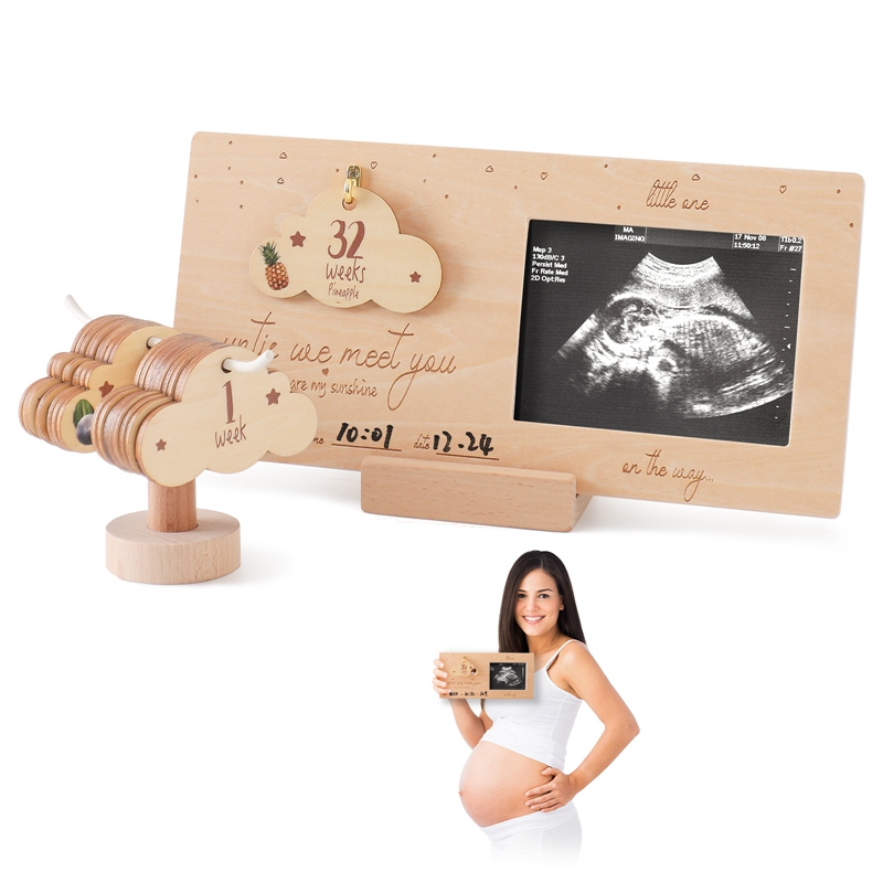Engraved Wood Frame - 赤ちゃん、妊娠中のギフト、カップルのためのsongram額縁、新しいママとady