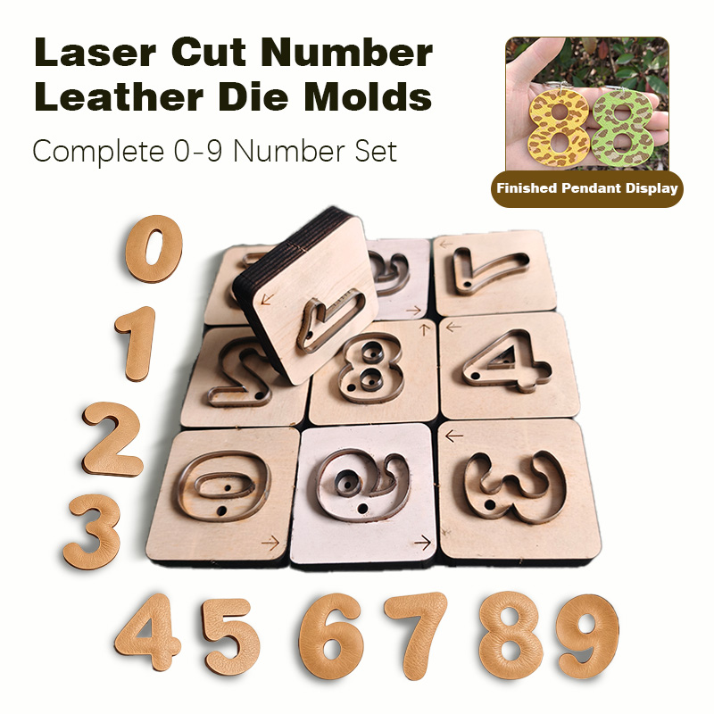 0-9桁レザーキーホルダークラフトカッティングモールドアルフ - Monogram Keychain Leather のレビューと価格