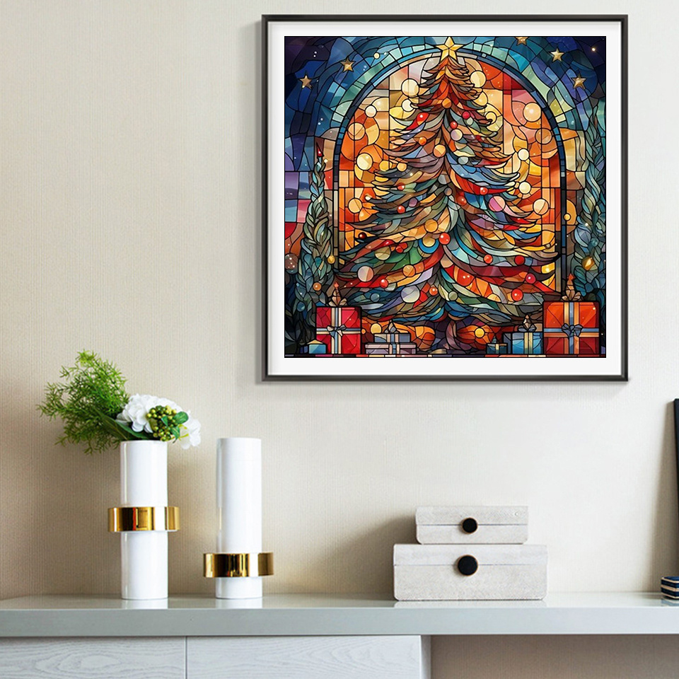 エバーシャイン-DIY風景ダイヤモンド絵画,クリスマスツリー - Photo Mosaic Print のレビューと価格