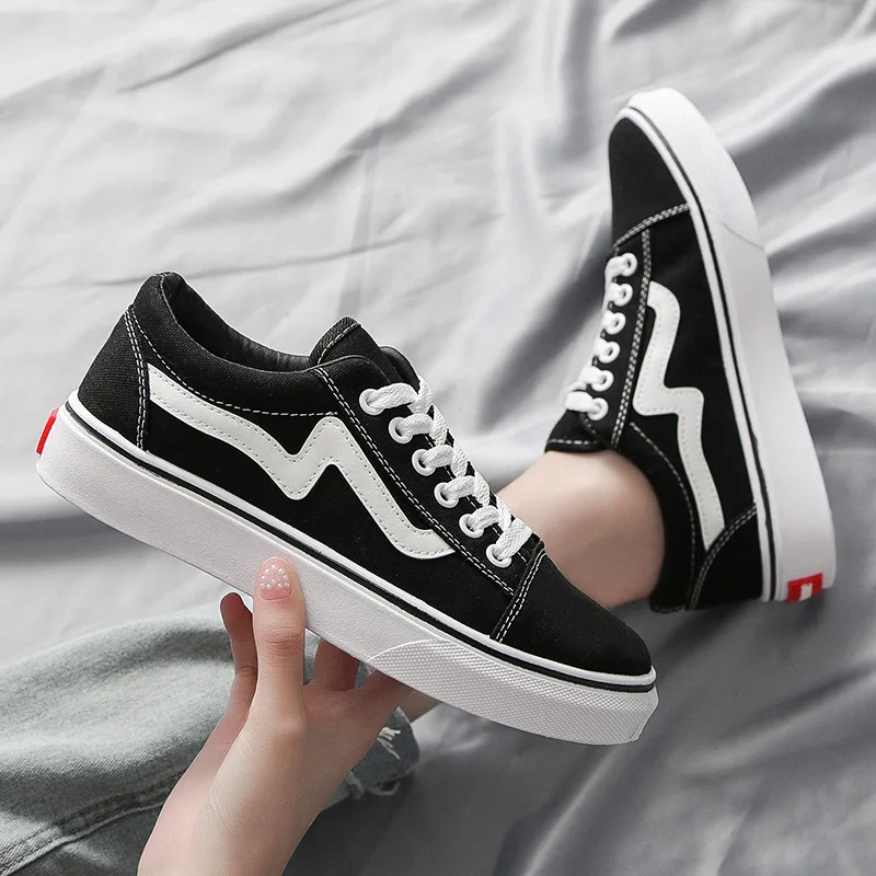 2025年春新作 キャンバスシューズ 女子学生向け 通気性抜 - Vans Shoes Old Skool のレビューと価格